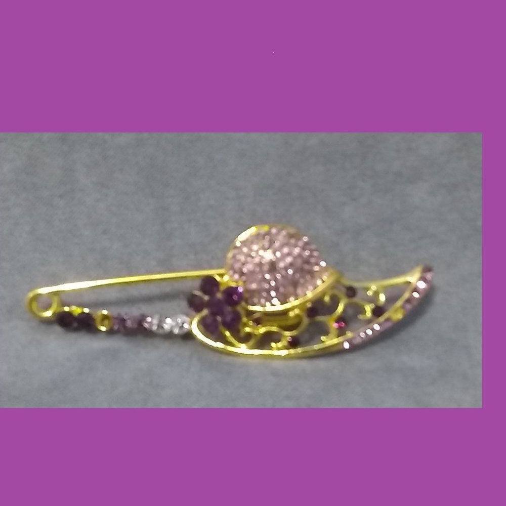 Purple & Gold Hat Brooch $5 add on